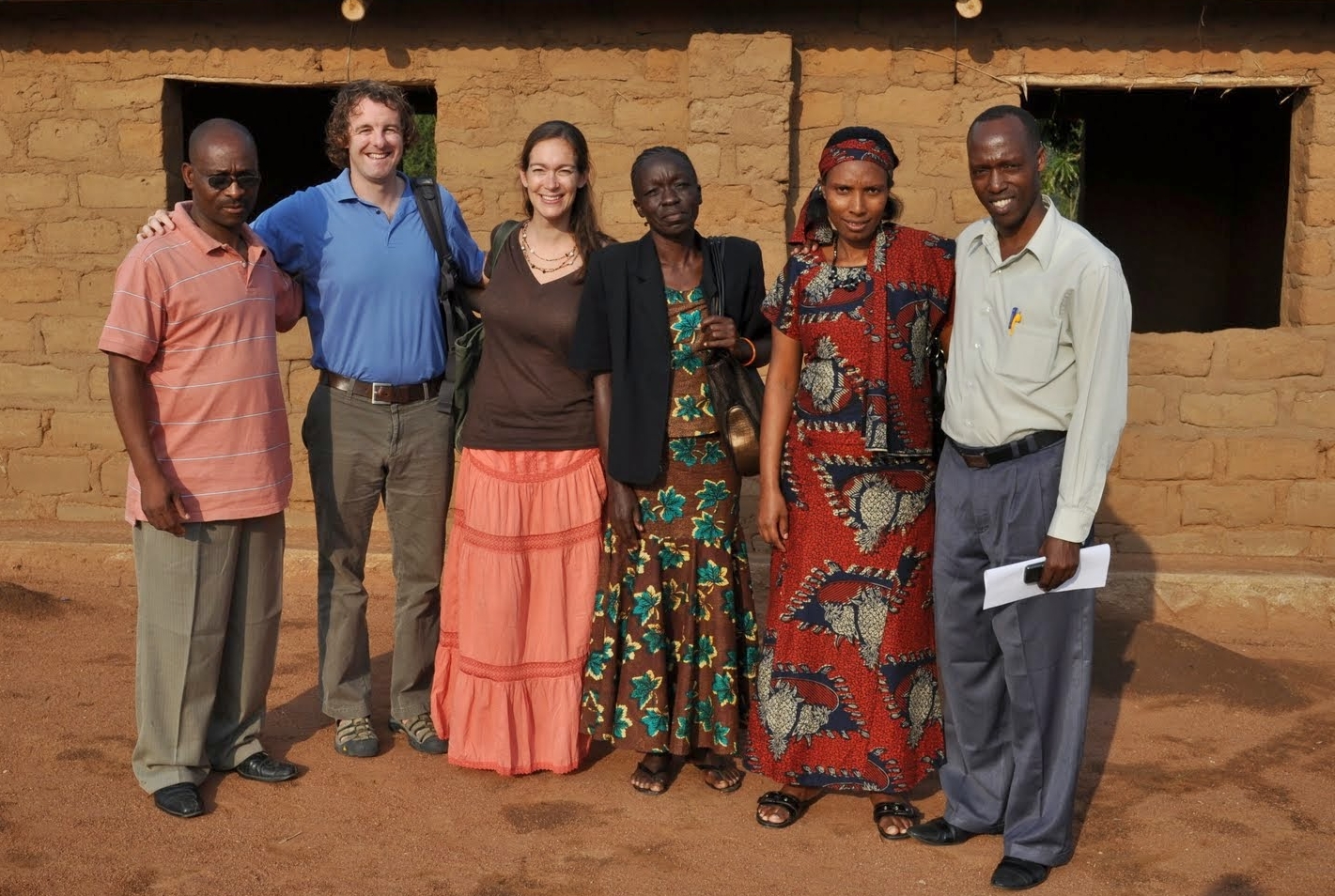 A group of people together