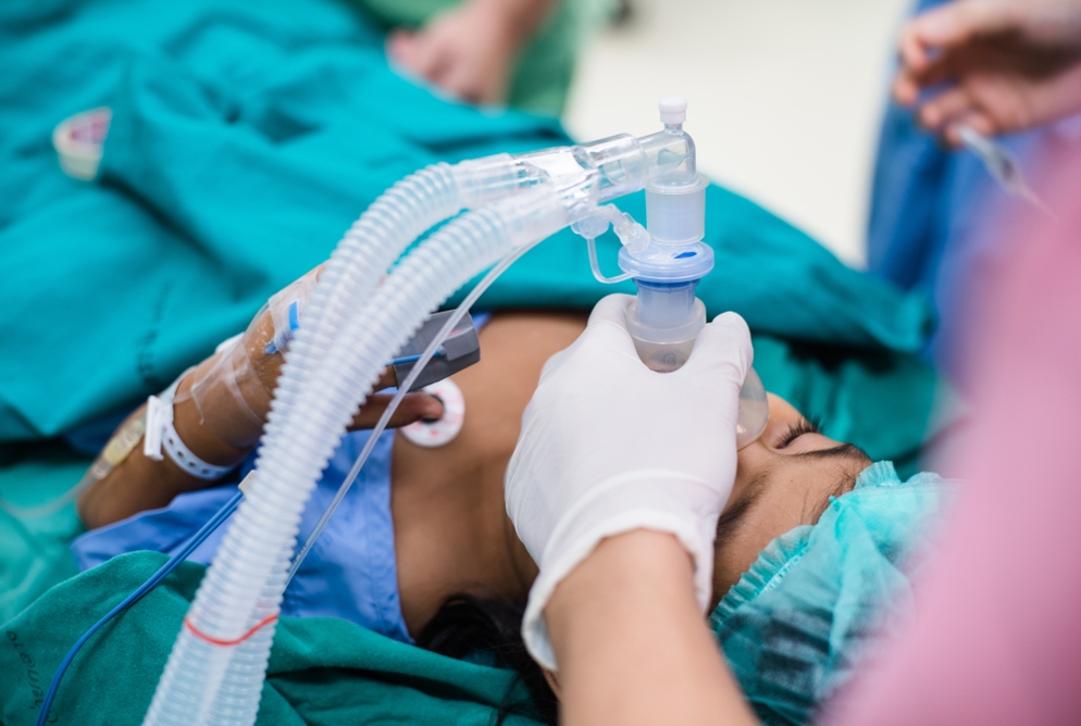 someone receiving anesthesia